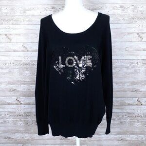 Torrid Womens Sweater Sz 1 Sequin Heart 75A